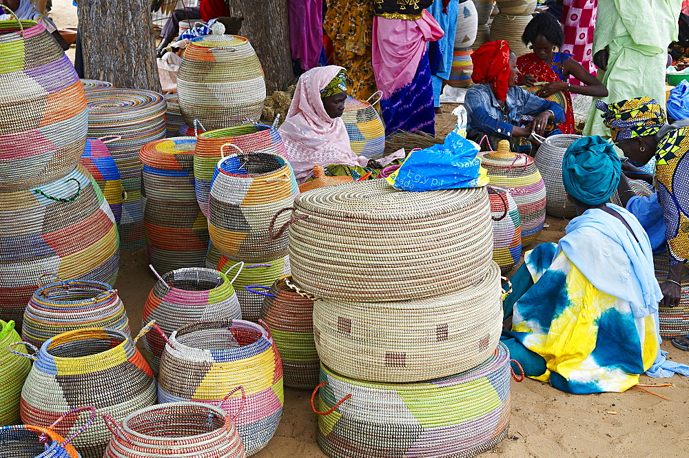 Market of basketry near Thies, Senegal, West Africa, Africa