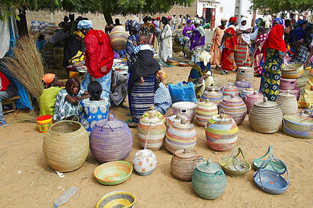 Market of basketry near Thies, Senegal, West Africa, Africa