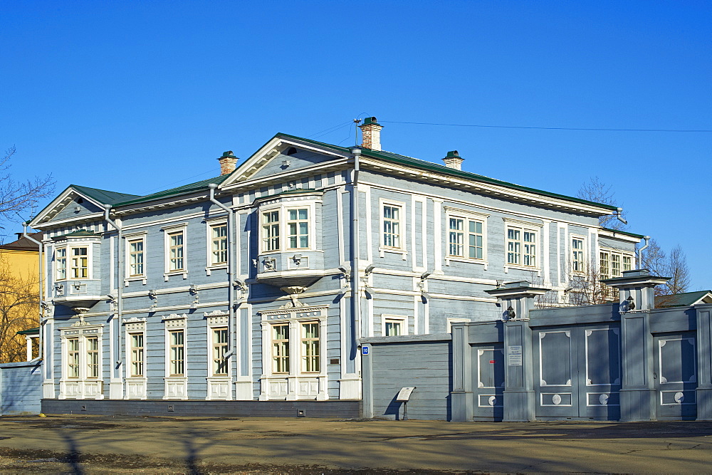 Wooden architecture, the house of the Decembrist Volkonskii, Irkustsk, Siberia, Russia, Eurasia 