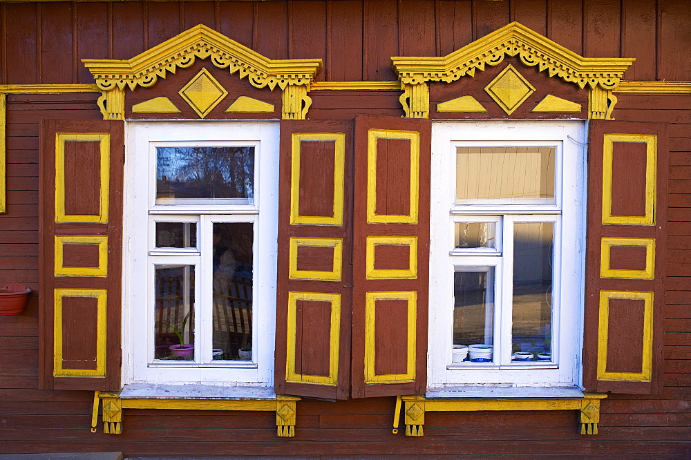 Wooden architecture, Irkutsk, Siberia, Russia, Eurasia 