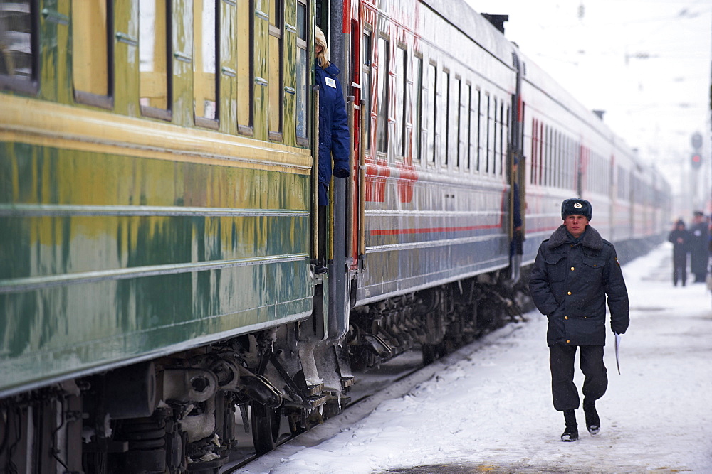 Railway station on the Trans-Siberian line, Balezino, Udmurtia, Russia, Europe