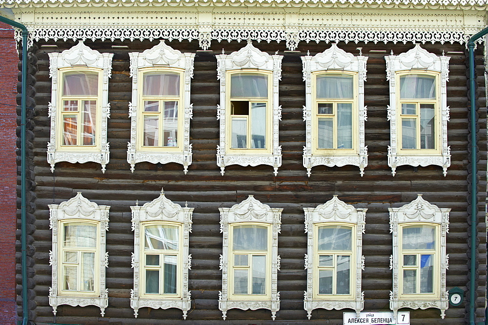 Wooden architecture, Tomsk, Tomsk Federation, Siberia, Russia, Eurasia 