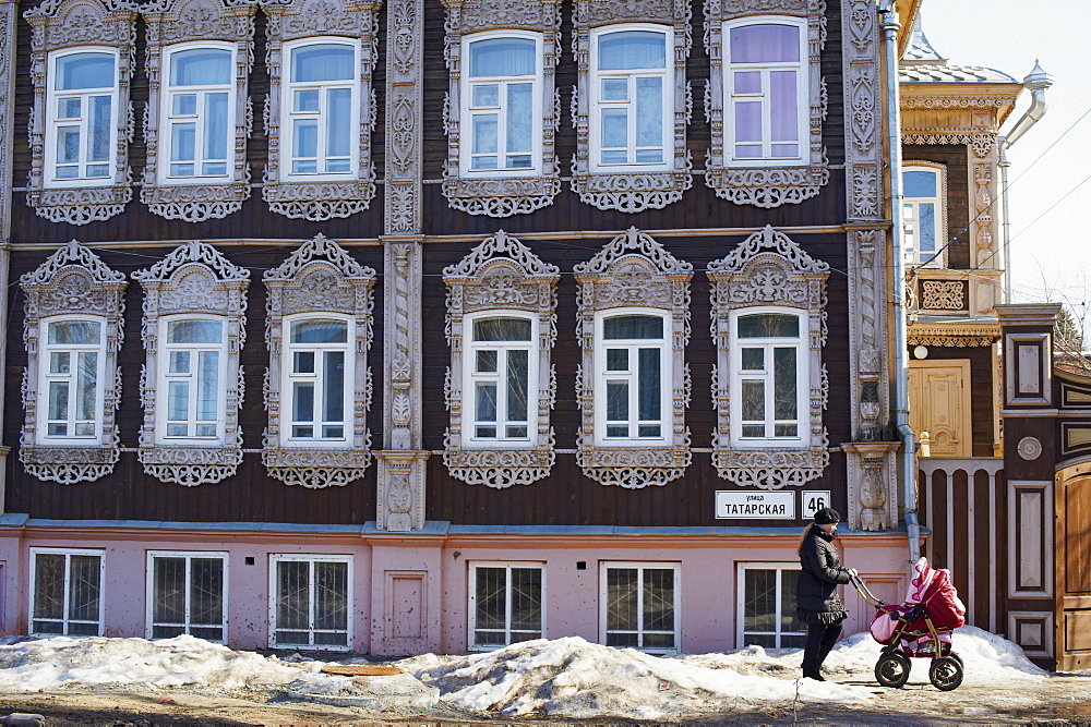 Wooden architecture, Tomsk, Tomsk Federation, Siberia, Russia, Eurasia