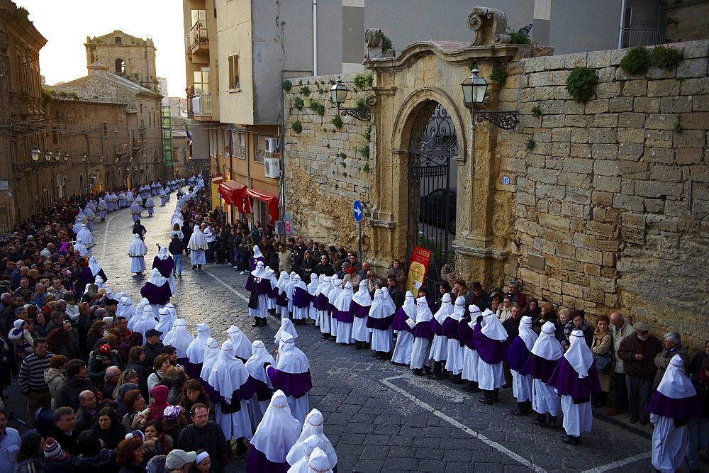 Procession on Good Friday, Enna, Sicily, Italy, Europe