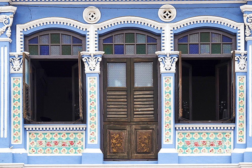 Peranakan houses in Euros District at the east of the city, Singapore, Southeast Asia, Asia