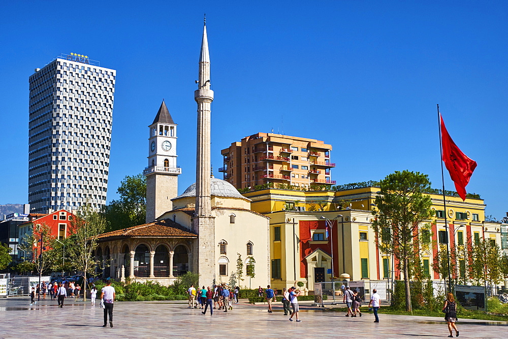 Etehem Bey Mosque, Skanderbeg Square, Tirana, Albania, Europe