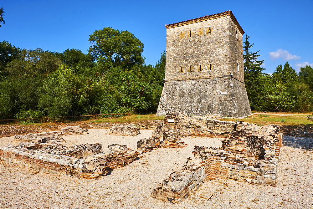 Venetian tower, Ruins of the Greek city, Butrint, UNESCO World Heritage Site, Vlore Province, Albania, Europe