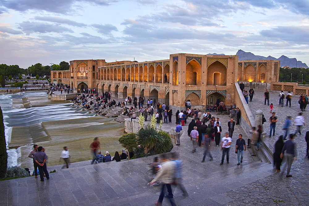 Khaju bridge on the River Zayandeh, Isfahan, Iran, Middle East