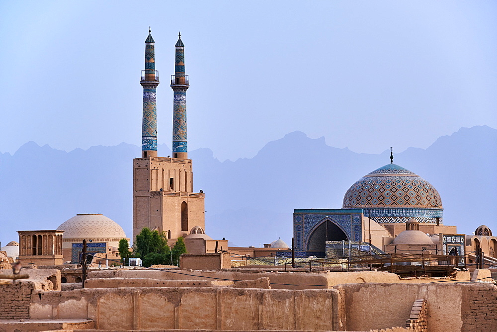 Friday Mosque, general view, with badgirs (wind towers), Yazd, Yazd Province, Iran, Middle East