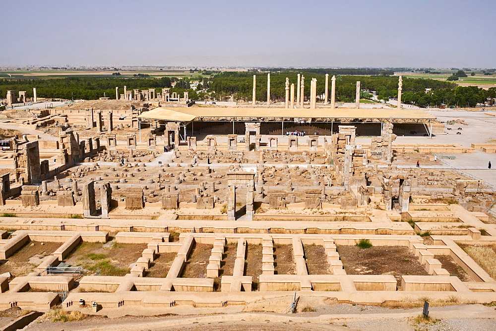 Pillars of the Apadana palace, Persepolis, UNESCO World Heritage Site, Fars Province, Iran, Middle East