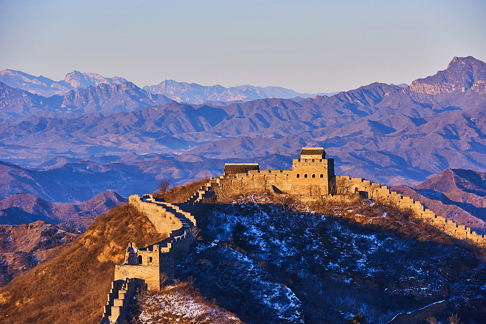 Elevated view Jinshanling and Simatai sections of the Great Wall of China, Unesco World Heritage Site, China, East Asia