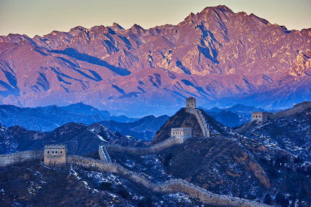 Aerial view of the Jinshanling and Simatai sections of the Great Wall of China, Unesco World Heritage Site, China, East Asia