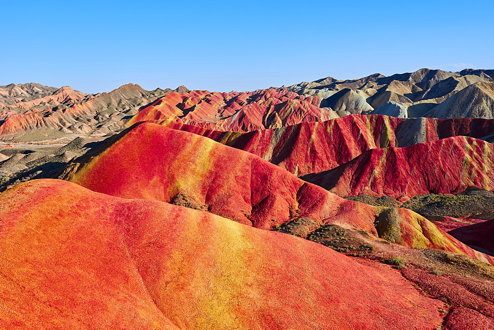 Colorful Danxia landform in Zhangye, UNESCO World Heritage Site, Gansu Province, China, Asia