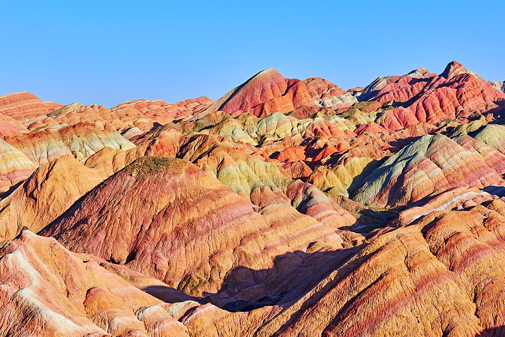 Colorful Danxia landform in Zhangye, UNESCO World Heritage Site, Gansu Province, China, Asia