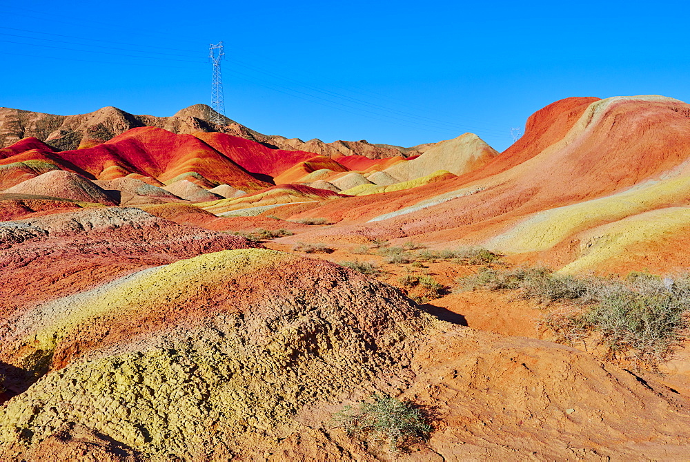 Colorful Danxia landform in Zhangye, UNESCO World Heritage Site, Gansu Province, China, Asia