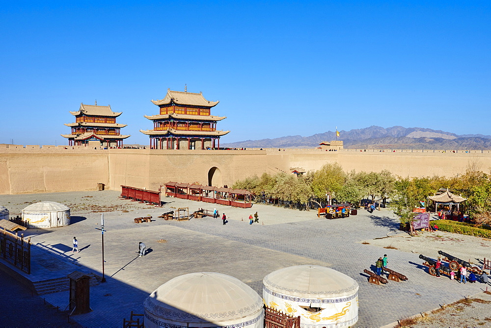 The fortress at the western end of the Great Wall, UNESCO World Heritage Site, Jiayuguan, Gansu Province, China, Asia