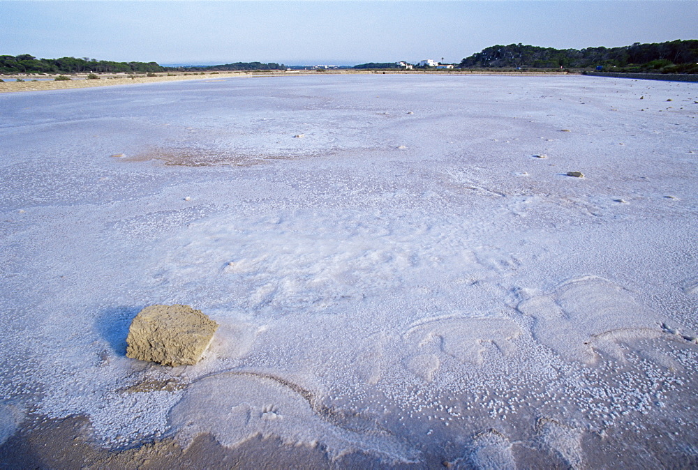 Salt lake at Ses Salines, Formentera, Balearic Islands, Spain, Mediterranean, Europe