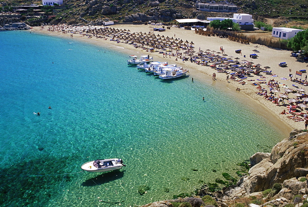 Super Paradise Beach, Mykonos, Cyclades, Greek Islands, Greece, Mediterranean, Europe