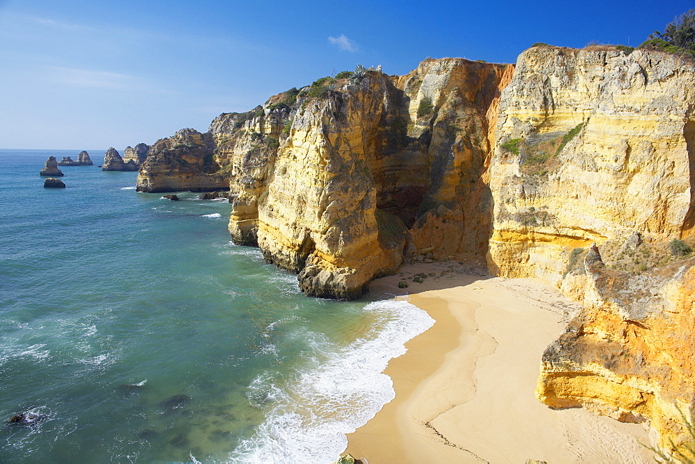 Dona Ana beach and coastline, Lagos, Western Algarve, Algarve, Portugal, Europe