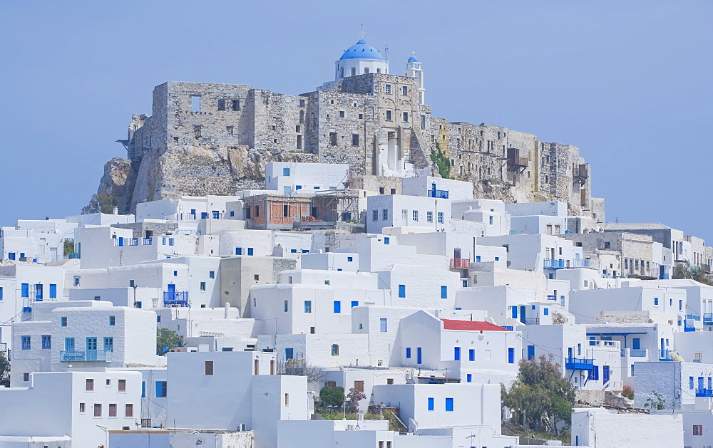 Hora and Venetian Castle, Astypalea, Dodecanese Islands, Greek Islands, Greece, Europe