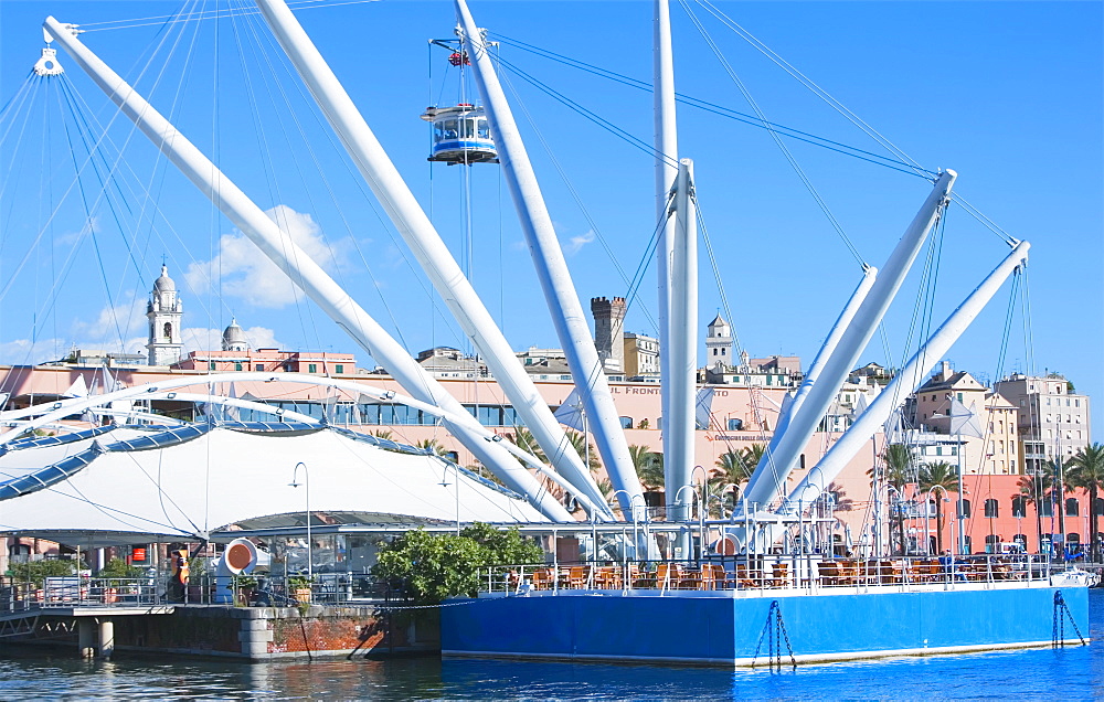 Genoa view from Porto Antico, Genoa, Liguria, Italy, Europe