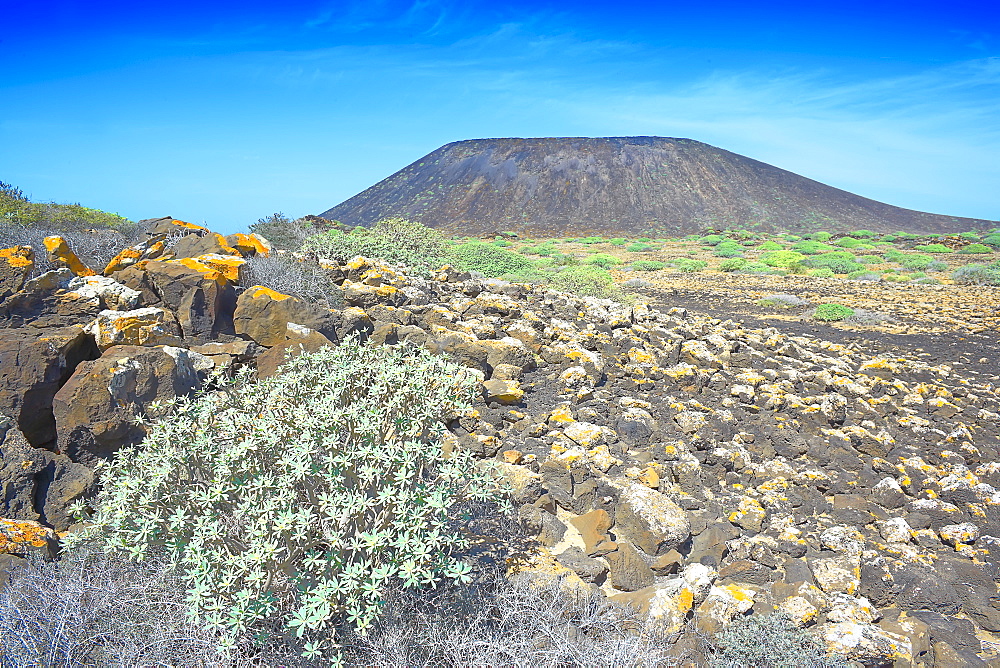 Volcanic landscape, Isla de los Lobos, Fuerteventura, Canary Islands, Spain, Europe