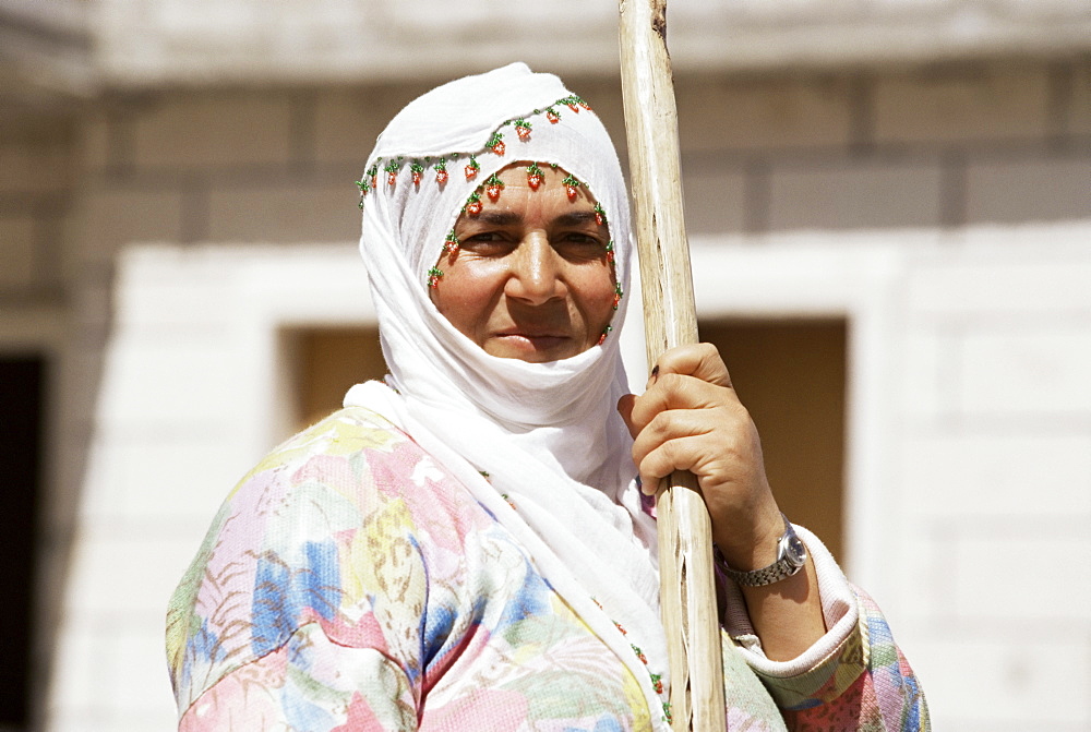 Portrait of a Muslim woman, Goreme, Cappadocia, Anatolia, Turkey, Asia Minor, Eurasia