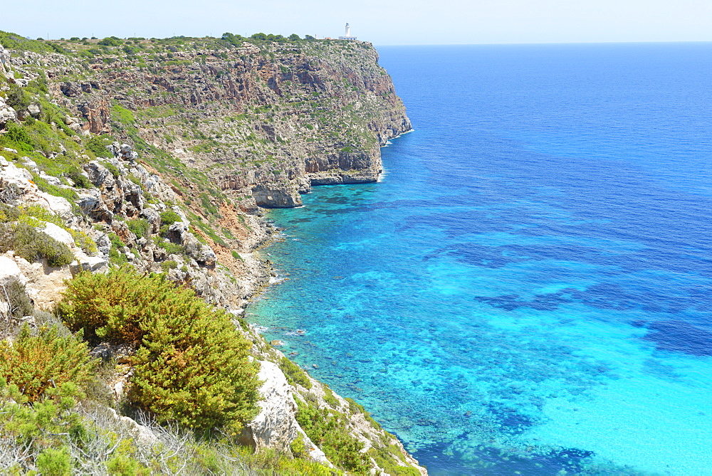 Sa Mola lighthouse, Formentera, Balearic Islands, Spain, Mediterranean, Europe 