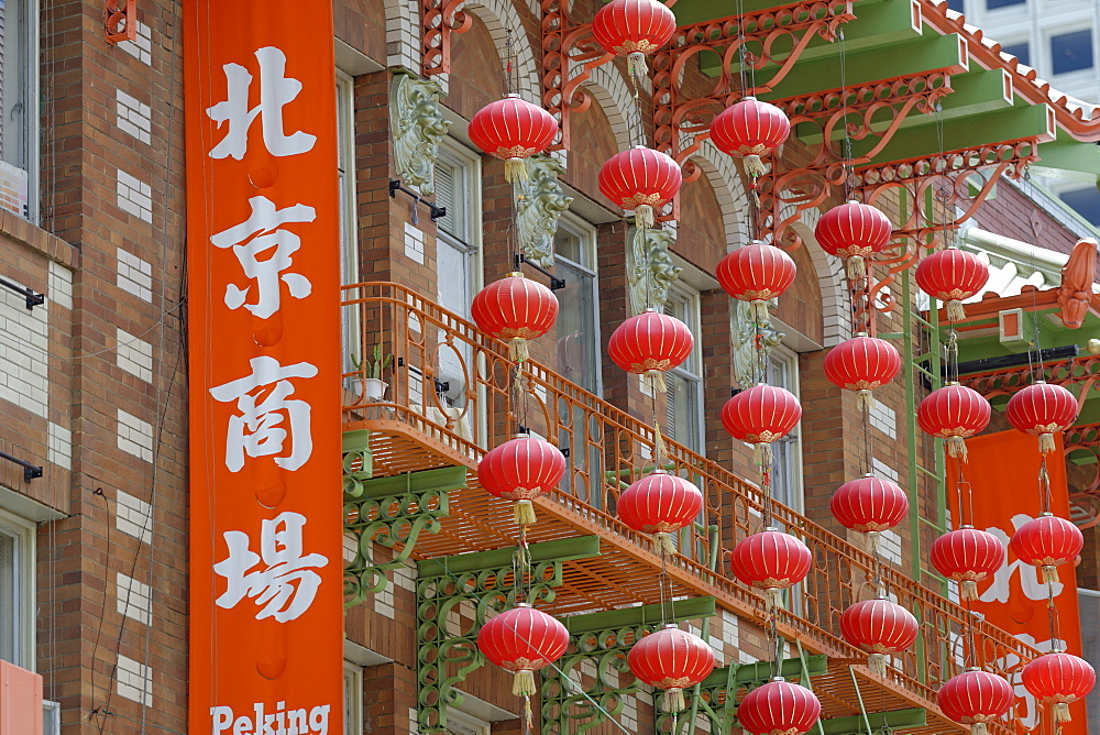 Lanterns in Chinatown, San Francisco, California, United States of America, North America