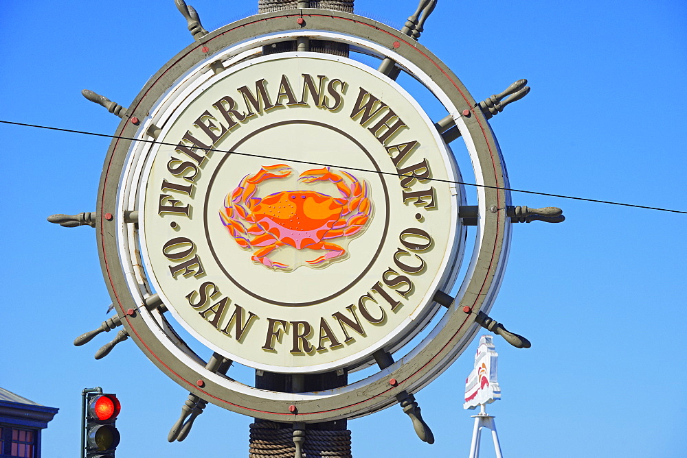 Fishermans Wharf sign, San Francisco, California, United States of America, North America