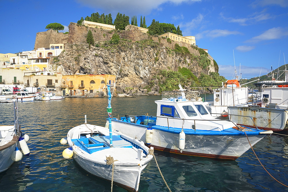 Marina Corta harbor, Lipari Island, Aeolian Islands, UNESCO World Heritage Site, Sicily, Italy, Mediterranean, Europe