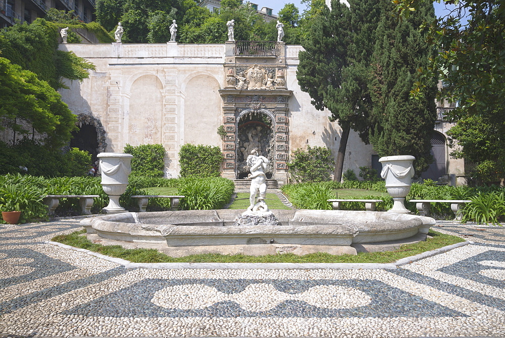 Palazzo Lomellini gardens, Genoa, Liguria, Italy, Europe, World Heritage Site,