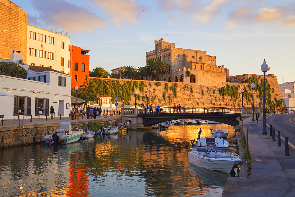 Historic old harbour, Ciutadella, Menorca, Balearic Islands, Spain, Mediterranean, Europe