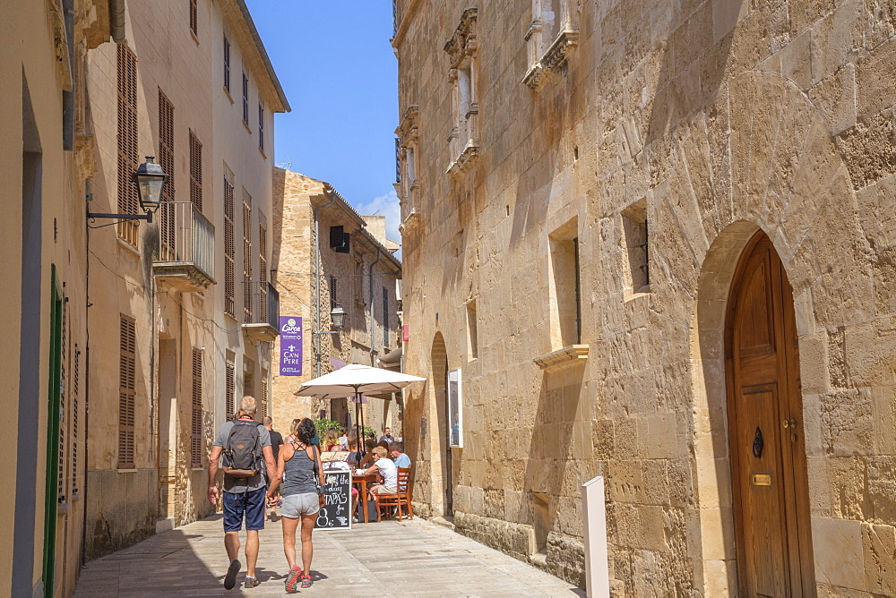 Streets in Alcudia, Alcudia, Mallorca (Majorca), Balearic Islands, Spain, Europe