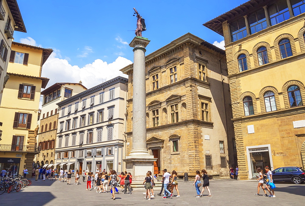 Column of Justice in the Piazza Santa Trinita, Florence, Tuscany, Italy, Europe