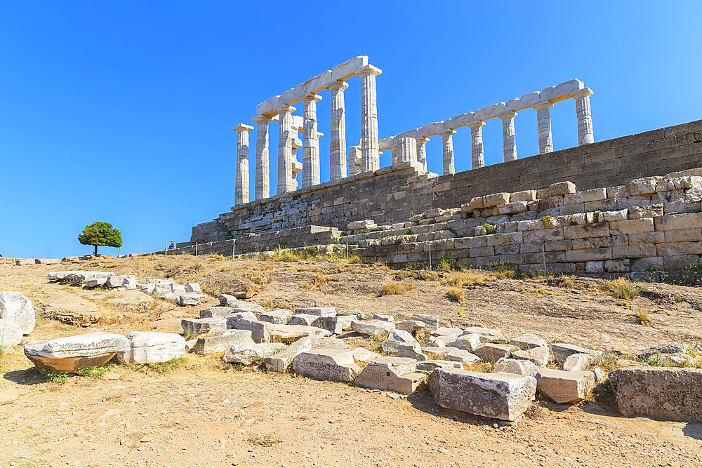 Temple of Poseidon, Cape Sounion, Attica, Greece, Europe