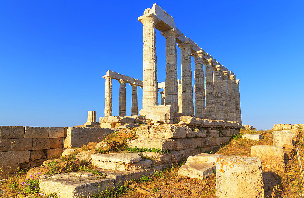 Temple of Poseidon, Cape Sounion, Attica, Greece, Europe