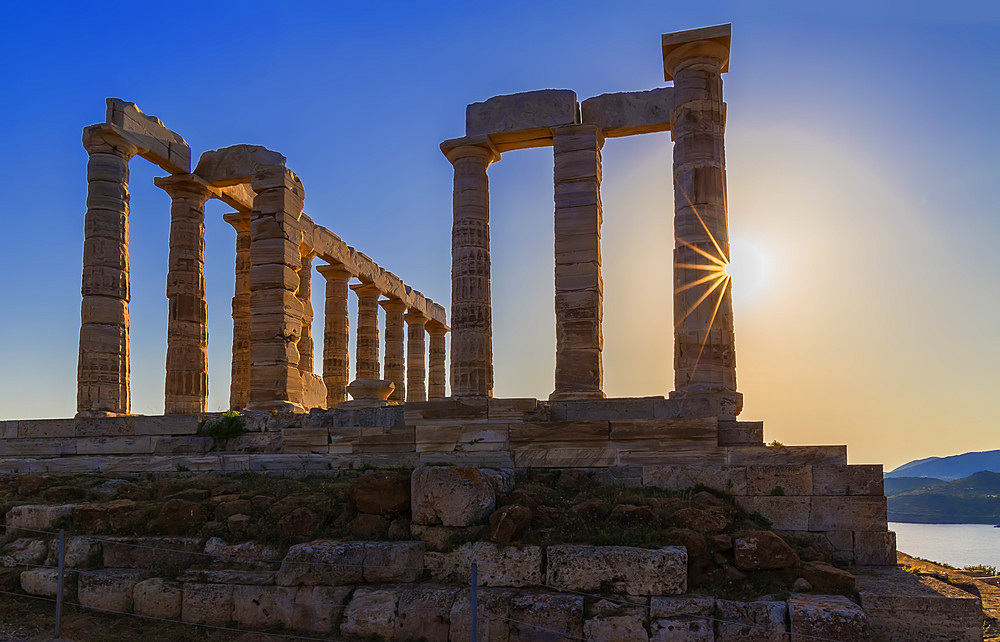 Temple of Poseidon, Cape Sounion, Attica, Greece, Europe