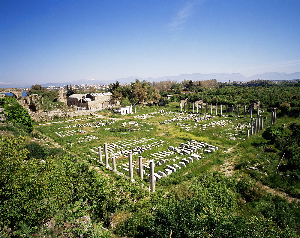 Ancient agora, Side, Anatolia, Turkey, Eurasia