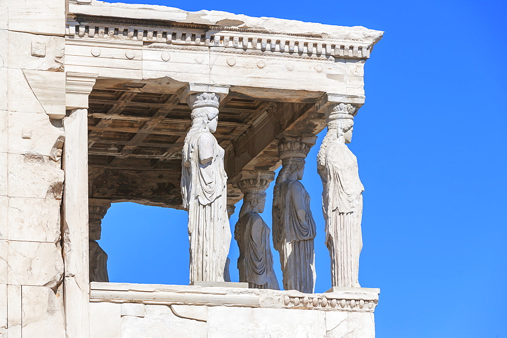 Porch of Caryatids, Erechtheion Temple, Acropolis, UNESCO World Heritage Site, Athens, Greece, Europe