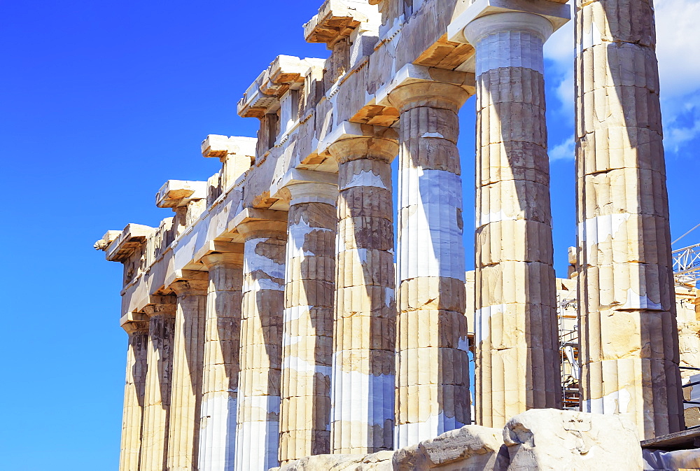 Parthenon temple on the Acropolis of Athens, UNESCO World Heritage Site, Athens, Greece, Europe