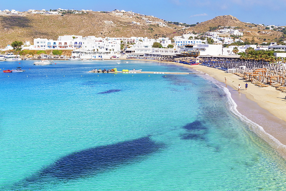 Platis Gialos beach, Mykonos, Cyclades Islands, Greek Islands, Greece, Europe