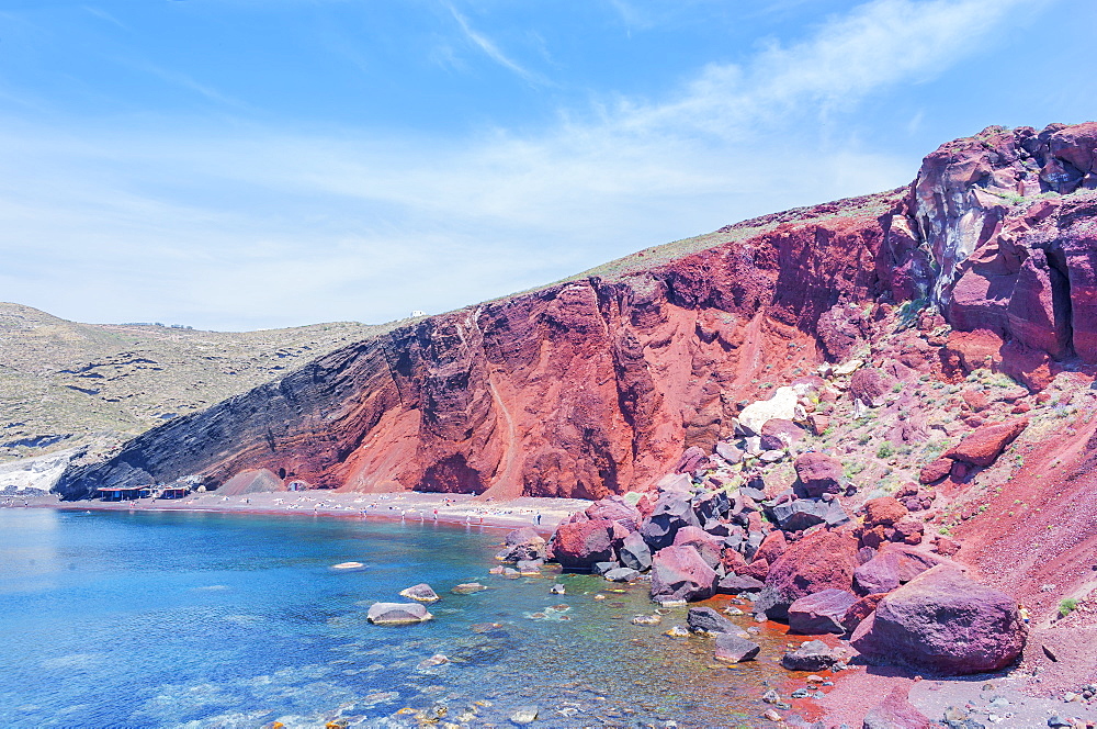 Red Beach, Santorini, Cyclades Islands, Greek Islands, Greece, Europe