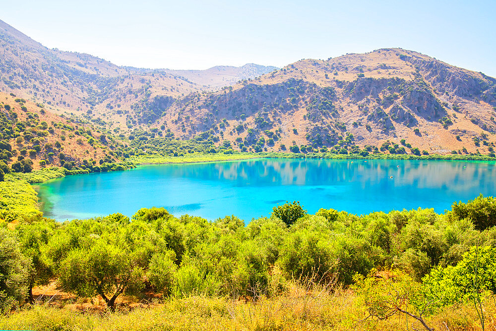 Lake Kournas, Georgioupolis, Chania, Crete, Greek Islands, Greece, Europe