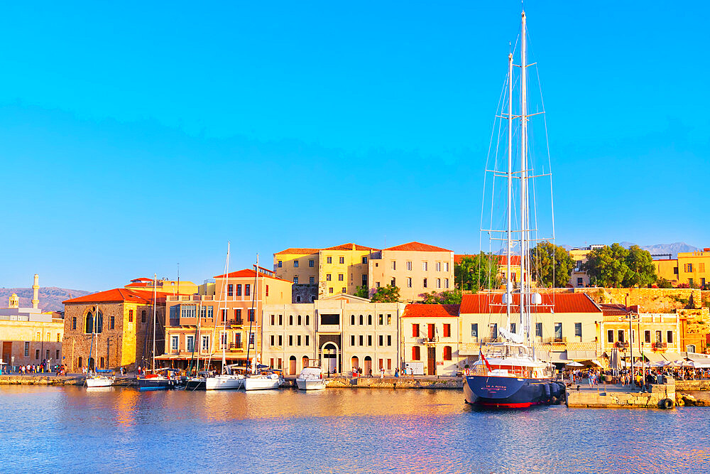 The Venetian Harbour, Chania, Crete, Greek Islands, Greece, Europe