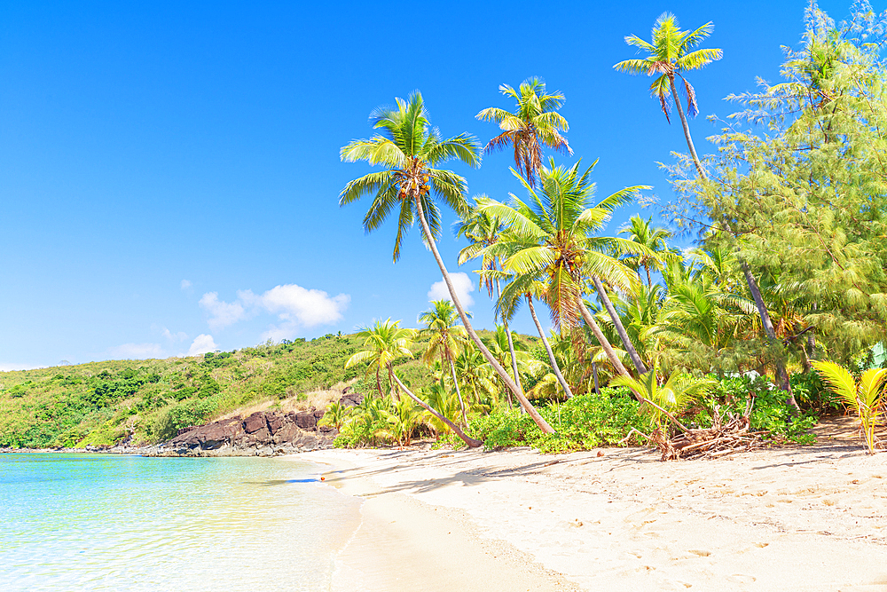 Tropical sandy beach, Drawaqa Island, Yasawa islands, Fiji, South Pacific Islands, Pacific