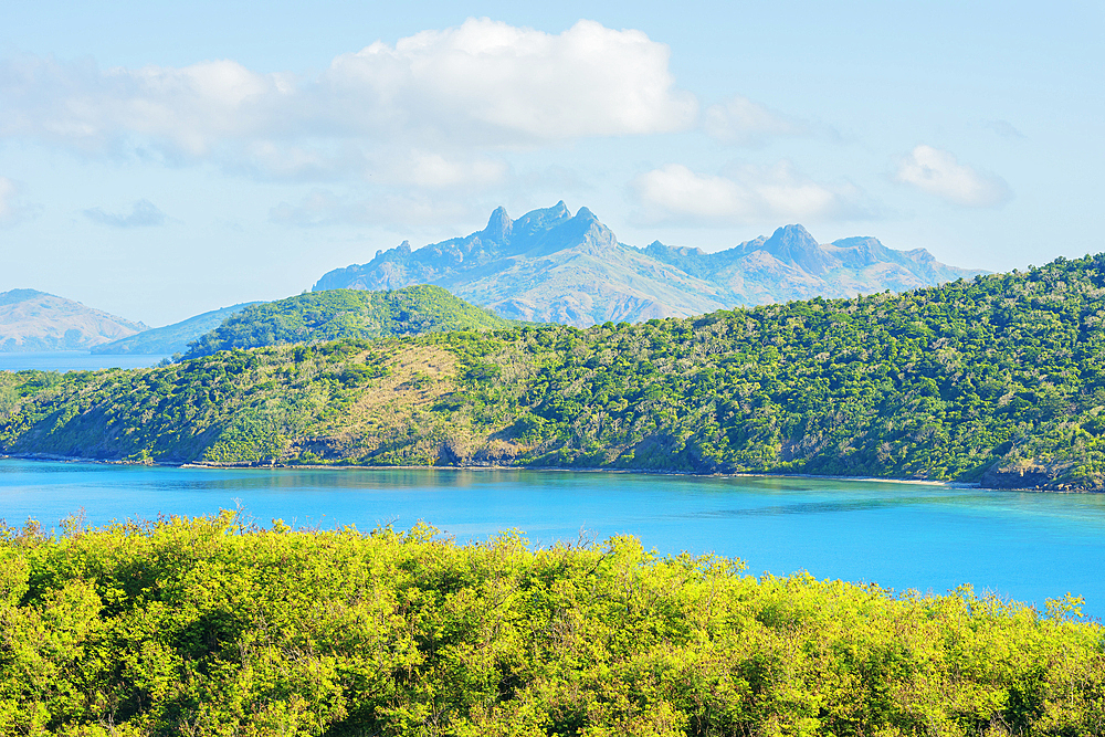 View of Drawaqa Island, Waya and Nanuya Balavu Island, Yasawa islands, Fiji, South Pacific Islands, Pacific