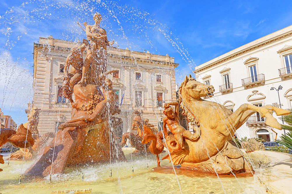 Diana fountain, Ortygia, Syracuse, Sicily, Italy, Mediterranean, Europe