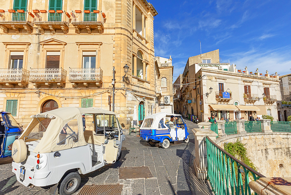 Ape cars, Ortygia, Syracuse, Sicily, Italy, Mediterranean, Europe