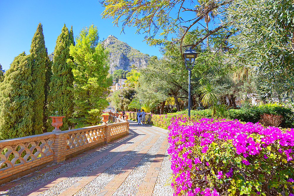 Taormina public gardens, Taormina, Sicily, Italy, Mediterranean, Europe